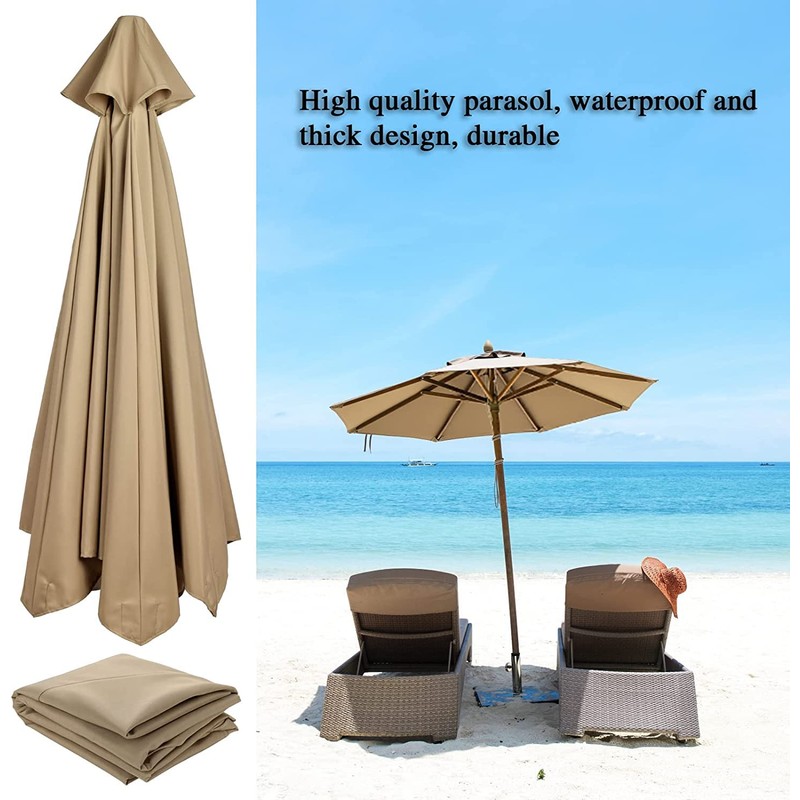 10 FT 6/8 Rib Umbrella Canopy Replacement Outdoor Market Patio