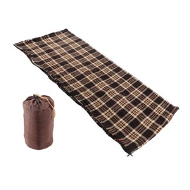 Fleece Sleeping Bag Portable Travel Warm Sleeping Bag for Adults Outdoor Camping Hiking Climbing Coffee Grid