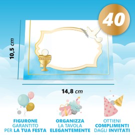 Place Cards for First Communion Men – 40 Elegant Markers for Table – Place Cards Decoration Ceremony Children Original