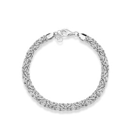 Miabella Miabella Italian 925 Sterling Silver Byzantine Bracelet for Women, Handmade in Italy (Length 6.5 Inches)