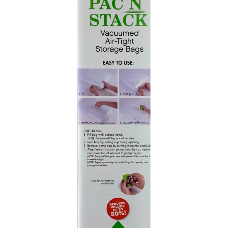 PAC N STACK - Handheld Vacuum Sealing Storage 4 Bags