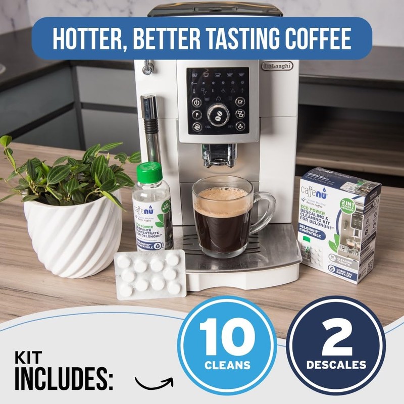 Delonghi Compatible Descaling Solution & 10 Cleaning Tablets. 200ml Descaler.