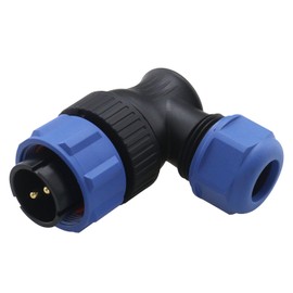 YINETTECH RV 2-Pin Aviation Round Connector 12V 30A Current Compatible with Bluetti AC200MAX Waterproof IP68 for Outdoor Use SP2111 2-Pin Aviation Round Connector Right Angle