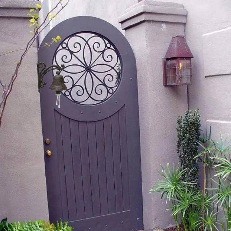 Cast Iron Wall Bell Rustic Style Aristocratic Logo Manually Shaking