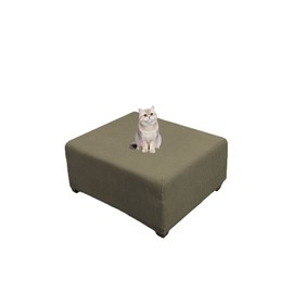 NUBAGO Ottoman Cover, Square, Footrest Cover, Stretchable, Fit, Removable, Pedal Protection, Fleece Sofa Cover, Stool Cover, Dog and Cat, Scratch Resistant, Elastic Material, Washable, Suitable for