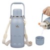 Insulated Water Bottle with Handle and Strap,Vacuum Travel Tumbler with