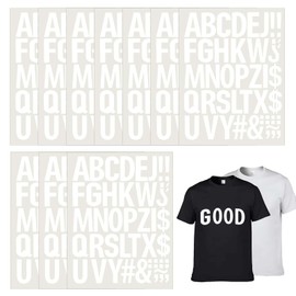TIESOME 10 Bögen 440 Stück Buchstaben Zum Aufbügeln, 5,1 cm Wärmeübertragungsbuchstaben Aus Vinylgewebe Mit A Z Weiße Pet Alphabete Aufkleber Wärmepressbuchstaben Für T Shirts Trikots Hüte DIY