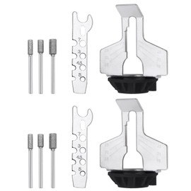 Mesee 2 Packs Chainsaw Sharpening Attachment Kit, Chain Saw Blade Teeth Sharpener Tool with Angle Guide & Diamond Burr Chains Saw Sharpener Guide Drill Adapter Electric Grinder Rotary Tool Accessory