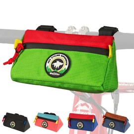 Vortika Bike Handlebar Bag,Kids Bicycle Front Basket Pack,Waterproof Bikes Bag,Small Bicycle Handle Bar Bag for Boys Girls Men Women (Green + Red)