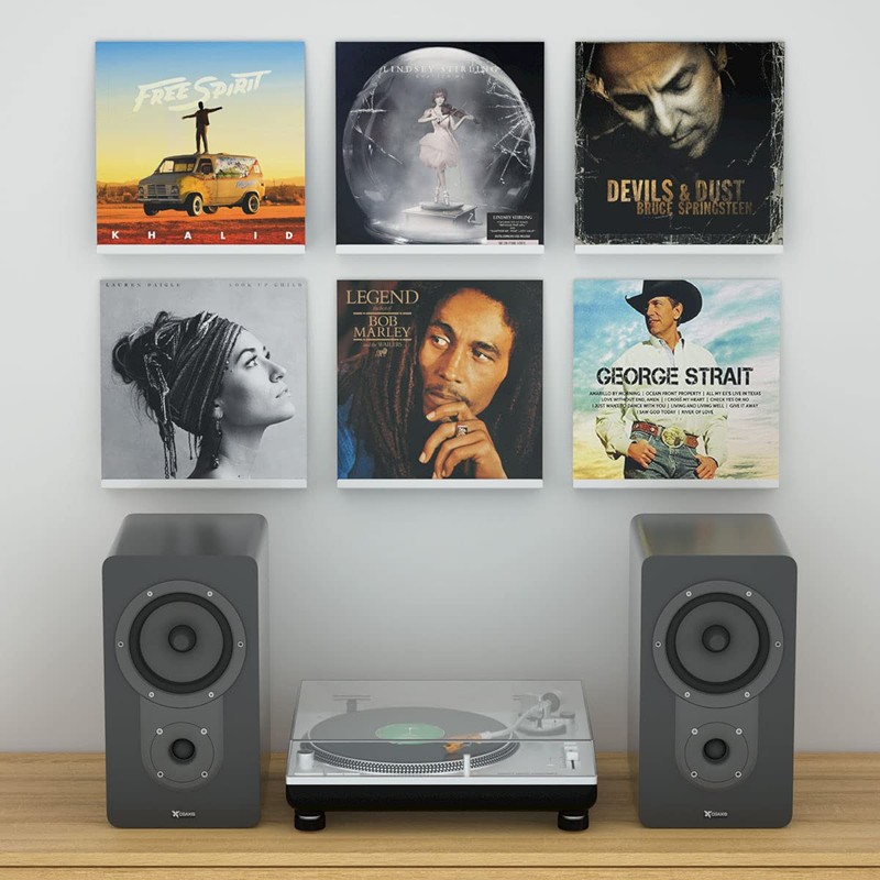 NIUBEE Acrylic Record Rack, Wall Mounted, LP Album Cover Stand,