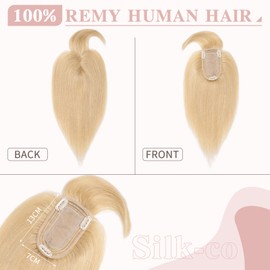 Silk-co Clip-In Real Hair Topeer Real Hair Pieces Real Hair Toupee Hair Extensions with Fringe Pony Hair Extensions for Women 7A Real Human Hair 40 cm - 48 g 24# Natural Blonde