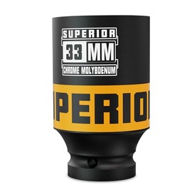 KIRXST 1/2 Inch Drive Deep Impact Socket 33mm Metric Jumbo Sockets, Axle Nut Socket for Car Wheel Hub Nuts, Trucks, Large Construction Machinery and Equipment