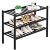 ROMGUAR CRAFT 3 Tier Bamboo Shoe Rack for Closet Free