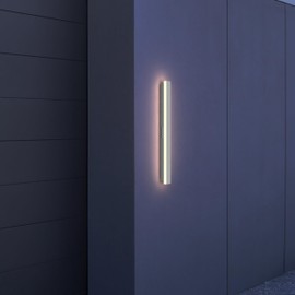 Outdoor Modern Metallic Wall Light LED Wall Sconce Fixture Rectangular - 3000K - IP65 Anti Rust (Silver, 24 Inches)