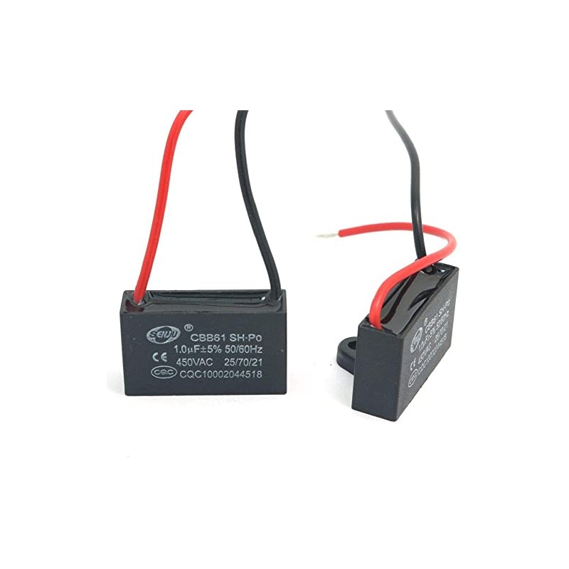 Fasizi 2Pcs CBB61 1uF 450V AC 50/60Hz Air Conditioner Fan