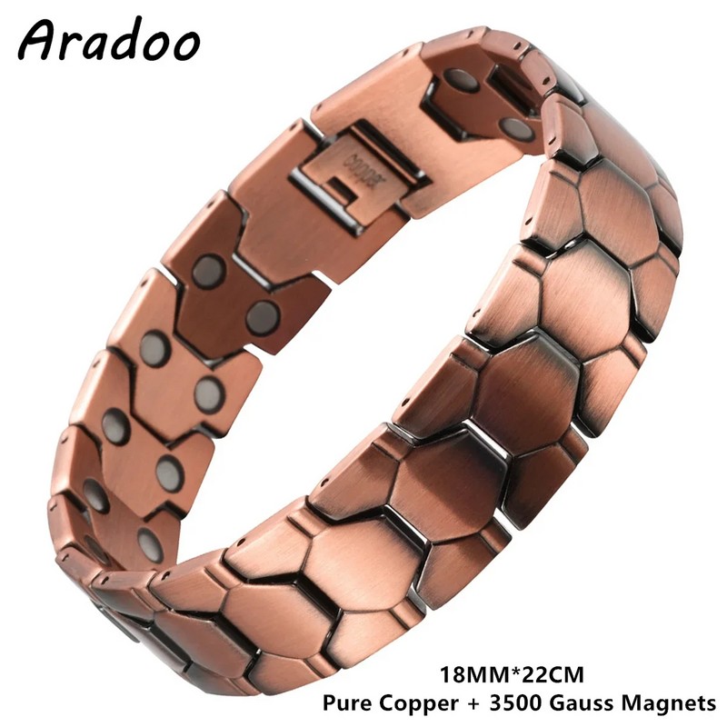 Men’s Copper Magnetic Bracelet for Style – Adjustable Link Jewelry