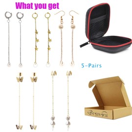 Anti Lost Earrings Earhooks for Airpods,5 Pairs Stainless Steel Fashion Anti-Lost Ear Clip Wireless Earphones Accessories Suitable for Hiking/Jogging/Exercising/Skiing