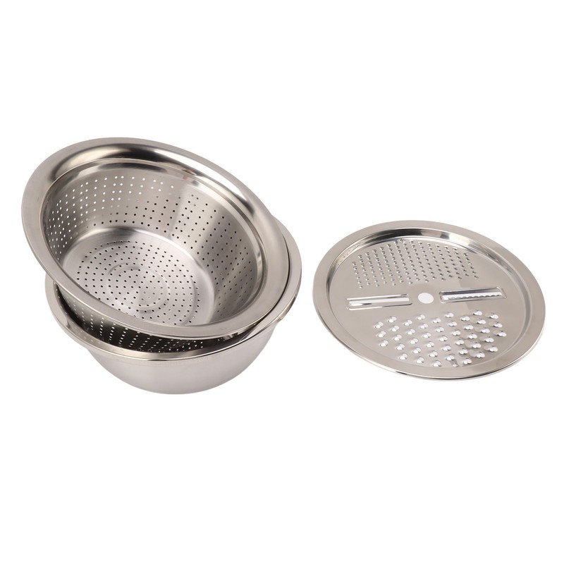 3pcs Stainless Steel Drain Basket Vegetable Cutter 3 in 1