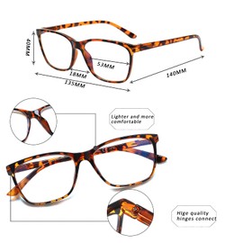 SIGVAN Ladies Reading Glasses Blue Light Blocking Spring Hinge Fashion Pattern Print Eyeglasses for Women (C5 Mix, 2.50, x)
