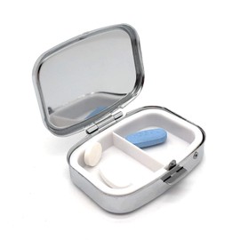 MovilCom® Pocket Daily Pill Box Organizer 2 Compartments, Pill Box Organizer Tablets Daily Take, Medication Box (Mod.653202)