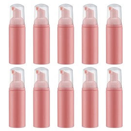 Livfa 60ml Foaming Plastic Pump Bottle Foam Dispenser, Refillable Empty Foam Soap Dispenser Bottle Mini (Pack of 10, Pink)