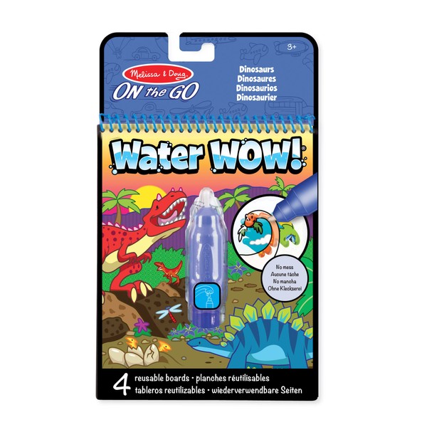 Melissa & Doug Water WOW! Dinosaur | Water Reveal Travel Book | Activity Pad | 3+ | Gift for Boy or Girl