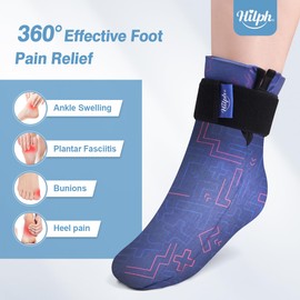 Hilph Cold Therapy Sock for Injuries, Reusable Ice Pack Cooling Sock Foot Ice Pack Wrap Hot Cold Therapy Compression Ice Sock for Heel, Ankle, Sore Feet, Plantar Fasciitis, Achilles Tendonitis