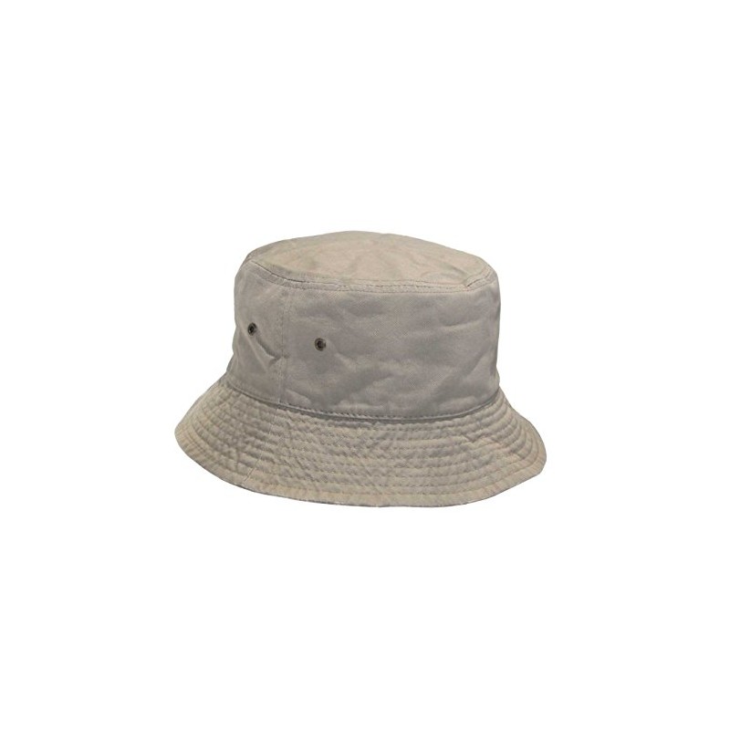 Short Brim Visor Cotton Bucket Sun Hat Khaki Small/Medium