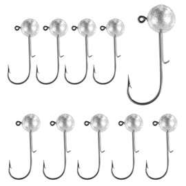 Round Jig Hooks, Jig Heads, Fishing Hooks with 7 g Weights, Fishing Tackle for Freshwater and Saltwater (Pack of 10)