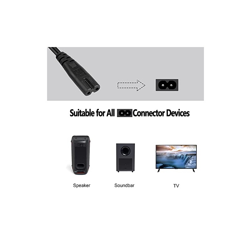6Ft Power Cord for JBL PartyBox 100 110 200 300