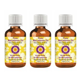 Deve Herbes Pure Macadamia Oil (Macadamia ternifolia) Cold Pressed (Pack of Three) 100ml X 3 (10 oz)