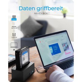 ICY BOX IB-1121-U3 HDD / Hard Drive Docking Station USB 3.0 for SATA 2.5 Inch & 3.5 Inch Hard Drive Cloning Station & Reader Adapter External Black