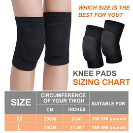 1 Pair Knee Pads, Dance Knee Pads, Soft Knee Pads, NTI Collision Soft Thickening Sponge Knee Pads, Premium Knee Pads Made of Breathable Fabric, for Dance, Football, Jogging, Dance, Black (M)