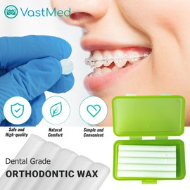 20PCs Dental Grade Orthodontic Wax for Braces & Aligners by VASTMED | Braces Wax for Teeth with Colorful Storage Cases | Food Grade Ortho Brace Wax