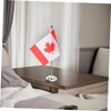 Operitacx Small Canada National Flag with Base Polyester Miniature Desk