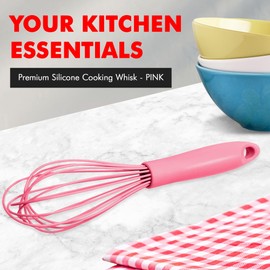 Chef Craft Premium Silicone Wire Cooking Whisk, 10.5 inch, Pink
