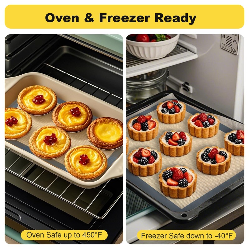 Silicone Baking Mat, 16.5" x 11.6" Silicone Cookie Sheets for