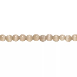 Platinum Bead, 1 Std(100) Brown Cat's Eye Fiber Optic Glass 4mm Round Grade A Beads