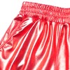Mirawise Pantalones cortos metálicos brillantes para niñas, Rojo, 8-9 Años