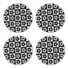 4PCS Car Coasters Flower Pattern Auto Cup Holder Insert Coasters Universal Non-slip Car Cup Mats 7.2cm Automotive Interior Accessories for Most Cars