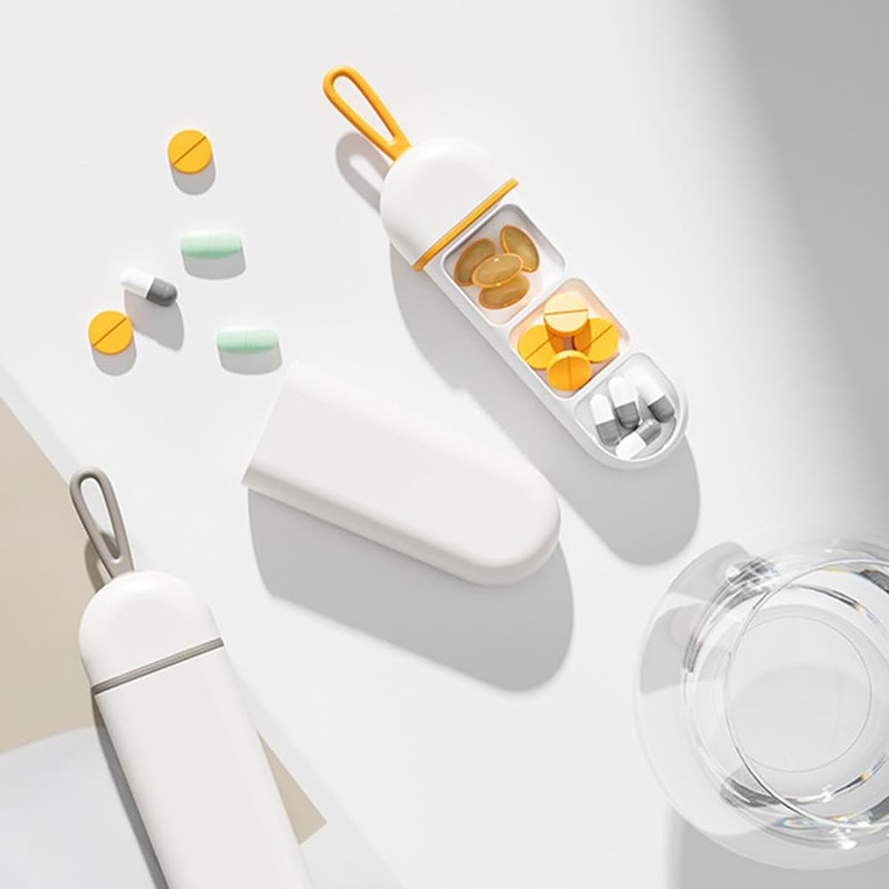 2 Pcs Pill Box, Tablet Organiser, Silicon Sealing Waterproof Pill