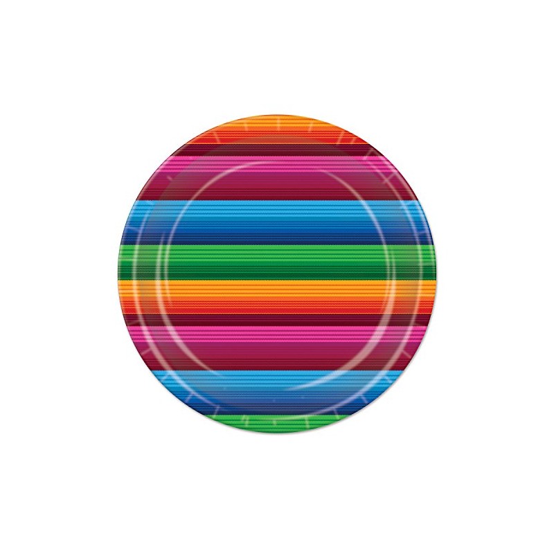 Beistle Fiesta Plates, 9", Multicolored