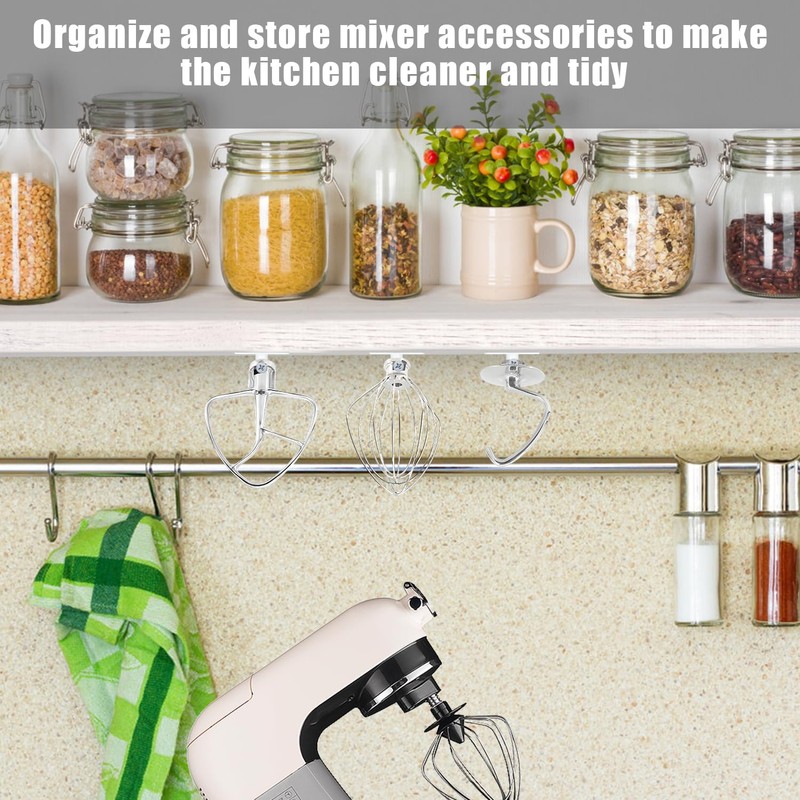 4pcs Stand Mixer Attachment Holders, Universal Mixer Attachments Organizer for