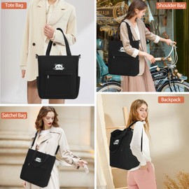 Tote Bag For Women, Canvas Tote Bag With Zipper, Tote Crossbody Purse, Handbag For Work Travel and School, Waterproof Shoulder Bag