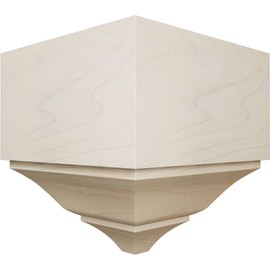 3 5/8"P x 7 1/2"H x 7 1/4"W Americraft Solid Hardwood Stain Grade Universal Outside Crown Moulding Block for Profiles up to 4"H x 3 5/8"P, Maple