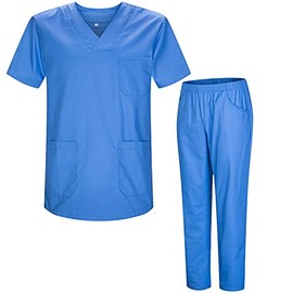 MISEMIYA - Uniforms Unisex Scrub Set – Medical Uniform with Scrub Top and Pants - Ref.8178-3XL, Light Blue 21