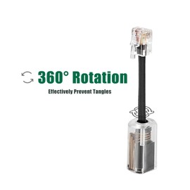 Lativu Phone Cord Detangler for Desk Phone, 5 Pack 360 Degree Rotating Telephone Cord Detangler Swivel Cord, No Tangle Phone Cord for Landline