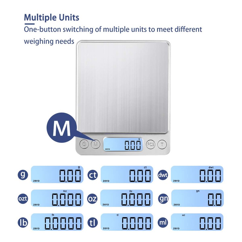 KUBEI Upgraded Large Range Small Kitchen Scale, USB Charging Mini