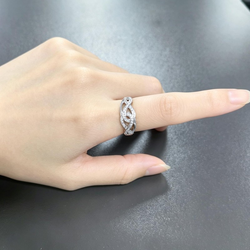 Sumeror Eternity Diamond Ring for Women - 925 Sterling Silver