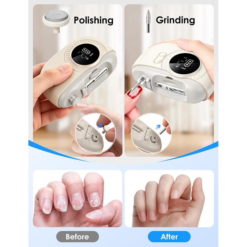 Electric Nail Clipper 3 in 1 Electric Nail Trimmer with